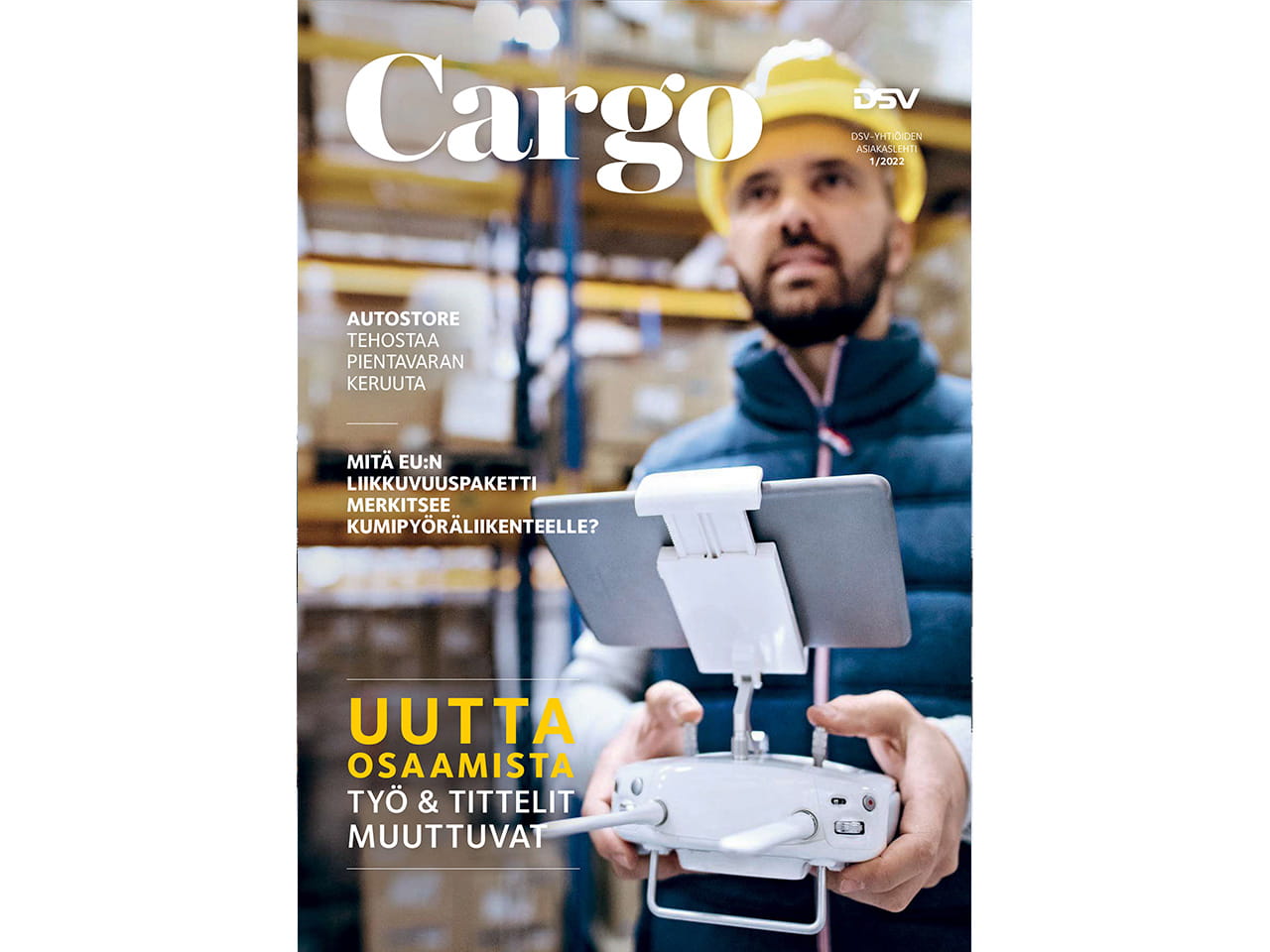 Suomen DSV-yhtiöiden asiakaslehti Cargo 1/2022, kansikuva.